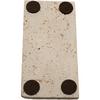 Preview: Seifenablage aus Travertin rechteckig - handgefertigt für Bad & WC - Naturstein - light-hellbeige 14,5x7cm - hygienisch-sauber - 260g