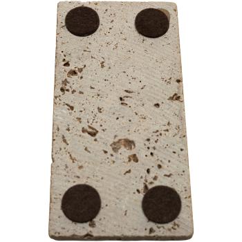 Preview: Seifenablage aus Travertin rechteckig - kräftig-braun Naturstein handgefertigt - für feste Seifen & Shampoos - 14,5x7cm - hygienisch-schnelltrocknend - 260g