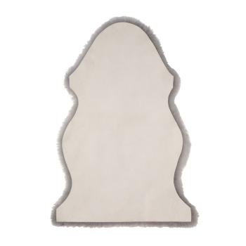 Preview: Echtes Schaffell - Lammfell Teppich, 90x60cm, Grau - Flauschig & Weich für gemütliche Wohnatmosphäre - Bettvorleger, Sitzauflage & Deko