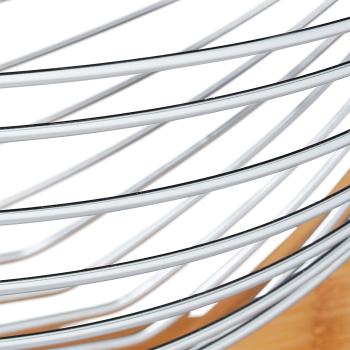 Preview: Bambus-Edelstahl Obsthängematte - Design-Korb zum Anhängen für optimale Reifung - 18,5x38x23cm - Vielseitige Früchteaufbewahrung & Dekoration