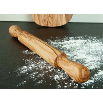 Preview: Nudelholz aus Olivenholz - Wallholz Teigroller 45 cm - antibakteriell-langlebig-robust - ideal zum Backen von Plätzchen Kuchen Pizzateig-Unikat