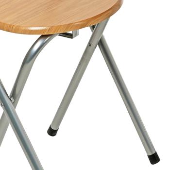 Preview: Klappstuhl Holz - Platzsparend, stabil & klappbar - Metallgestell, Holzsitzfläche MDF, braun/silber, 35,5x67,5cm, 2,5kg, 100kg belastbar