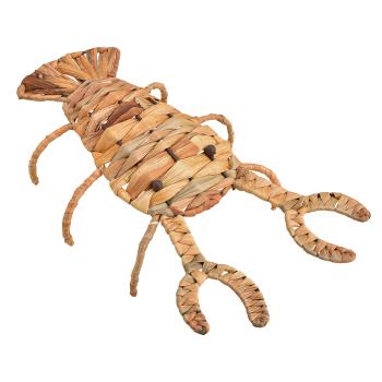 Deko Figur Hummer aus Wasserhyazinthe - Handgefertigt, mit Metall verstärkt - Natürliche, rustikale Dekoration für Zuhause & Geschenk - 39x11x21cm