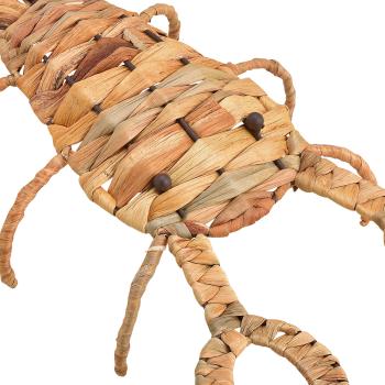 Preview: Deko Figur Hummer aus Wasserhyazinthe - Handgefertigt, mit Metall verstärkt - Natürliche, rustikale Dekoration für Zuhause & Geschenk - 39x11x21cm