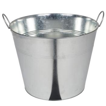 XXL Zinkeimer mit 2 Griffen - 40 Liter Pflanzkübel für Garten & Balkon - Transport, Deko, Lager - Metall verzinkt - 45,5x35cm robust & vielseitig