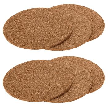 Kork Untersetzer 6er-Set - Rund, naturfarben & hitzebeständig für Töpfe, Pfannen & Gläser - Ø 195x5mm - Schützt vor Flecken & Kratzern