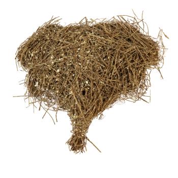 Trockenblumen-Dekoration Herzform aus Trockengras - Goldener Glitter für Wand & Tisch - Extravaganter Natur-Look zum Aufhängen/Legen - 25 cm Länge