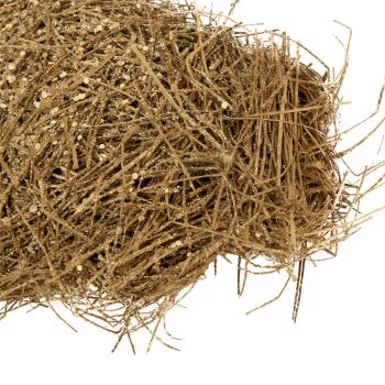 Preview: Trockenblumen-Dekoration Herzform aus Trockengras - Goldener Glitter für Wand & Tisch - Extravaganter Natur-Look zum Aufhängen/Legen - 25 cm Länge