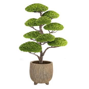 Preview: Blumentopf Keramik mit 3D-Muster - Anthrazit Übertopf für Pflanzen & Deko - 3 stabile Standfüsse, 14x13cm - Edle Keramikschale