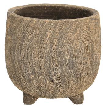 Blumentopf Keramik Anthrazit - Edle Keramikschale mit feinem 3D-Design & 3 Standfüssen - Ø 19,5x18,5cm Übertopf für Pflanzen & Deko