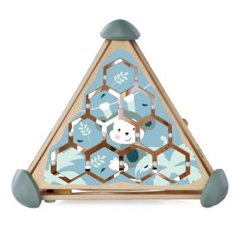 Preview: 16-teilige Lernhilfe aus Holz für Kleinkinder - Pyramidenform Kugelbahn Steckspiel Memospiel Musikfunktion - Birkenholz 33x33x38cm - ab 1 Jahr Geschenk