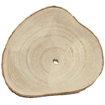 Holz Untersetzer aus Paulownia - Natürliche Baumstammscheibe mit Naturrand - Deko für Töpfe Gestecke Teller - Unikat 20x20x2.5cm braun