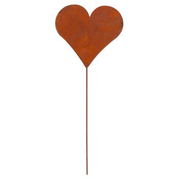 Gartenstecker Herz Rostoptik aus Zink – Dekoration für Garten Beete Blumenkästen Balkon – Landhaus-Look mit Erdspiess – 15x42cm