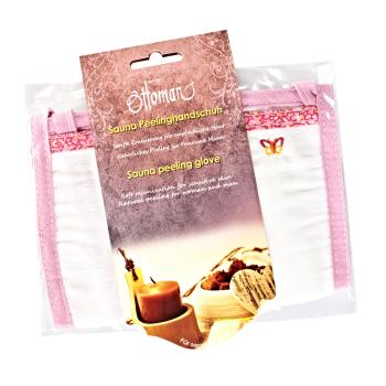 Preview: Peelinghandschuh Pink Butterfly – Sanftes Körperpeeling für Gesicht & Körper, fördert Durchblutung & Hautatmung – Ohne Schadstoffe, Anti-Cellulite-Effekt