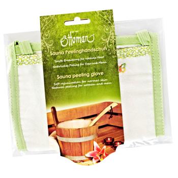 Preview: Peelinghandschuh Green Butterfly - sanftes Körperpeeling für Gesicht & Körper - hochwertig, Anti-Cellulite, 40% Viskose, 30% Acetat, 30% Polyester