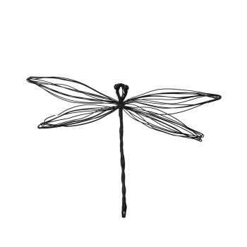 Blumentopfstecker Libelle - Filigrane Gartenstecker aus Eisen für Innen & Aussen - Dekoration für Pflanzenkästen & Beete - 8x19x13cm