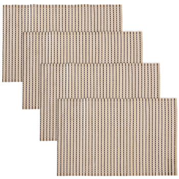 Bambus Platzsets 4er-Set - Naturfarbene Tischmatten dekorativ - Schutz vor Kratzern & Flecken - Ess- & Couchtisch - 30x45cm - Braun - Langlebig