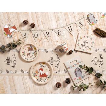 Preview: 6er-Set Geschenktüten Igel & Fuchs - Süssigkeiten Taschen mit Henkel - 23 cm - Bunt - Nachhaltige Verpackung für Kindergeburtstag & Präsente