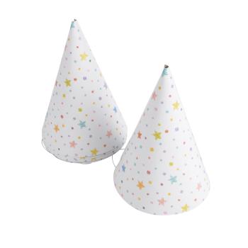 6er-Set Party Hüte Kegel, Geburtstagsfeier Hüte mit Gummiband, je 10,5 x 16,7 cm