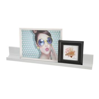 Bilderleiste Schweberegal weiss - Modernes Wandregal für Bilder & Deko - Einfache Montage - MDF 58x6,8x6cm - Stilvolle Ablage