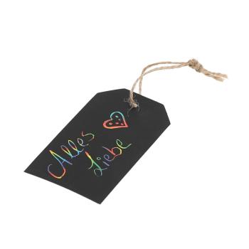 6er-Set Kratzpapier Geschenkanhänger Regenbogen - Etiketten zum Aufhängen für fantasievolle Gestaltung - Schwarz/Bunt Papier 11x13x0,4cm