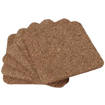 Preview: 6er-Set Kork Untersetzer - Quadratische Glasuntersetzer - Natur-Design schützt Tische vor Flecken & Kratzern - Individualisierbar - Braun 9,5x9,5cm
