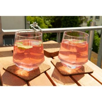 Preview: 6er-Set Kork Untersetzer - Quadratische Glasuntersetzer - Natur-Design schützt Tische vor Flecken & Kratzern - Individualisierbar - Braun 9,5x9,5cm