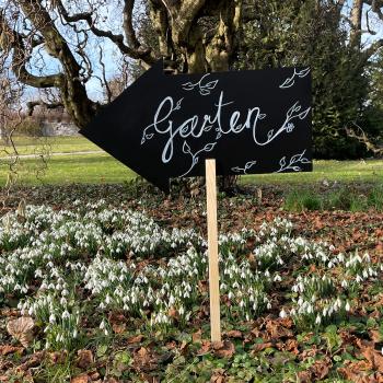 Preview: Kreidetafel Pfeil 50x30cm aus Holz - Wiederverwendbares Gartenschild für Kräutergarten Pflanzenkästen - Beschriftbar mit Kreide - Braun/Schwarz Deko