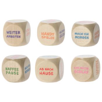 Entscheidungswürfel Job - Holzwürfel für das Büro - Zufallswürfel - lustiges Geschenk für Kollegen - 3x3x3 cm