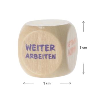 Preview: Entscheidungswürfel Job - Holzwürfel für das Büro - Zufallswürfel - lustiges Geschenk für Kollegen - 3x3x3 cm