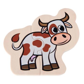 Preview: Tierpuzzle Kleinkinder-Lernspiel - 16-teiliges FSC-Holz-Puzzle mit 8 Tiermotiven - Fördert Motorik & Lernzusammenhänge - Ab 1 Jahr - 15x15 cm