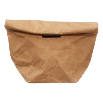 Aufbewahrungsbeutel Kraftpapier – Wasserfest & Reissfest mit Klettverschluss – Ideal für Notizbücher Stifte Snacks – Braun 20x20x9cm