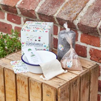 Preview: Samenbomben Kit zum Selbermachen - 30 bunte Blumenmurmeln mit Saatgut, Gartenerde, Lehmpulver & Anleitung - 100% Naturmaterialien