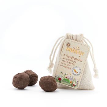 Preview: 3er-Set Samenbomben Wildblumen - Bienenwohl Saatbomben bunte Wiese - 100% Naturmaterialien - Einfach werfen & wässern für Garten & Balkon - ideales Geschenk