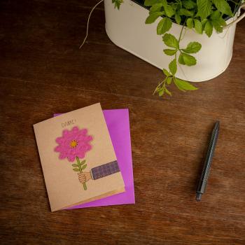 Preview: Dankeskarte mit Saatgut - Blume zum Bepflanzen - Für einen bunten Blumenstrauss - Karton mit Saatpapier - Umweltfreundlich & nachhaltig - Handgefertigt