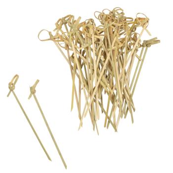 Cocktailspiesse 50er-Set aus Bambus - umweltfreundlich - geknotete Enden - für Apéro Partys Garnierungen Obst Gemüse Fleisch - antibakteriell