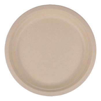 Preview: Zuckerrohr Teller 12er-Set - Biologisch abbaubar - Ø 18 cm - Robust für kalte & warme Speisen - Ideal für Partys & Catering - Umweltfreundlich