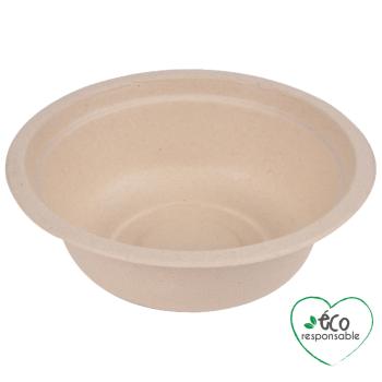 Preview: Zuckerrohrschüsseln 12er-Set - Biologisch abbaubare Teller für Partys & Catering - Umweltfreundlich, 350ml - Für heisse & kalte Speisen