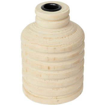 Paulowniaholz Kerzenständer braun – Edler Kerzenhalter extravaganter Form – Robust, langlebig, kratzfest, Ø 10x15,5 cm – Für Wohnzimmer, Bad, Flur