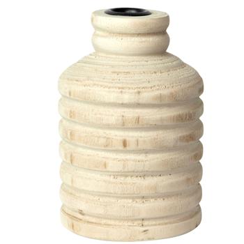 Preview: Paulowniaholz Kerzenständer braun – Edler Kerzenhalter extravaganter Form – Robust, langlebig, kratzfest, Ø 10x15,5 cm – Für Wohnzimmer, Bad, Flur