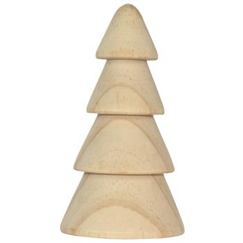 Deko Figur Tannenbaum aus Pinienholz - Stilvolle Holz Dekoration für gemütliches Ambiente - Rustikal, minimalistisch & klassisch - Braun, 10x18cm