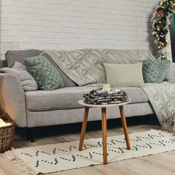 Preview: 4er-Set Deko-Outdoorkissen wasserabweisend - Bequemes Lounge-Kissen mit hohem UV-Schutz - Beige, 50x30x10 cm - Madison Ökostoff aus recyceltem Material