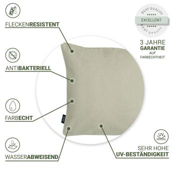 Preview: 4er-Set Bequemes Outdoor & Lounge-Kissen, Wasserabweisend, Beige, 50x50x10cm – Komfortable Deko-Kissen für Garten, Terrasse & Balkon