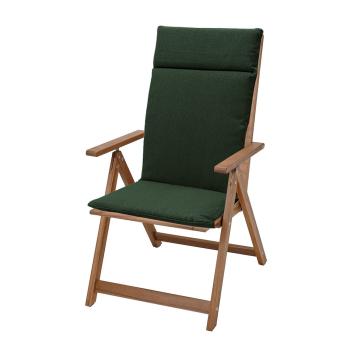 Preview: Gartenstuhl Kissen Hochlehner-Auflage - wasser- & schmutzabweisend, UV-Schutz, 120x50x5cm - Madison Ökostoffe, recycelt, grün, 3 Jahre Garantie