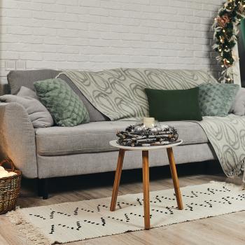 Preview: 4er-Set Deko-Outdoorkissen Grün - Wasserabweisend, UV-Schutz, Antibakteriell - Aus recyceltem Material, 50x30x10 cm - Für Lounge, Garten & Sofa