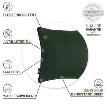 Preview: 4er-Set Deko-Kissen Grün 50x50x10cm - Wasserabweisend & Schmutzabweisend - Recyceltes Material, UV-Schutz, Antibakteriell - Ideal für Outdoor & Lounge
