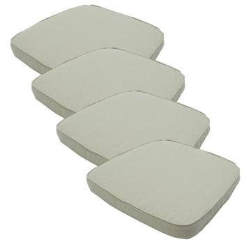 4er Premium Outdoor-Stuhlkissen Beige - UV-Schutz, wasserabweisend, bequem - 48x48cm, 7cm dick, Madison Ökostoff aus Europa - 3 Jahre Garantie