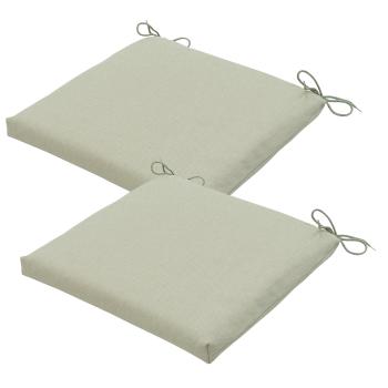 2er Outdoor-Sitzkissen Beige 40x40cm - Wasserabweisend, UV-Schutz, weiche Polsterung - Recyceltes Material, Bändchen, Made in Europe, 3 Jahre Garantie