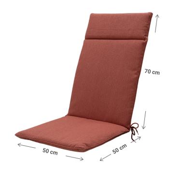 Preview: Gartenstuhlkissen 4er-Set für Hochlehner - UV-Schutz, wasserabweisend, bequem & robust - Terra 50x120cm - Recyceltes Material, 5cm Polsterung