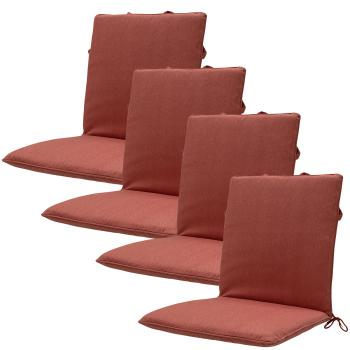 Gartenstuhlkissen 4er-Set - Niederlehner wasserabweisend, UV-Schutz, recycelt - terra 97x49x6cm - Made in Europe, mit Bindebändern
